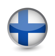 Obraz premium Finland Flag Round Glossy Icon