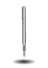 Realistic automatic silver handle - isolated on white background - vector art illustration