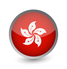 Hong Kong Flag Round Glossy Icon