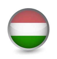 Hungary Flag Round Glossy Icon