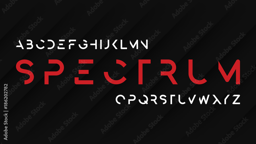 Sticker spectrum regular futuristic decorative sans serif typeface design.