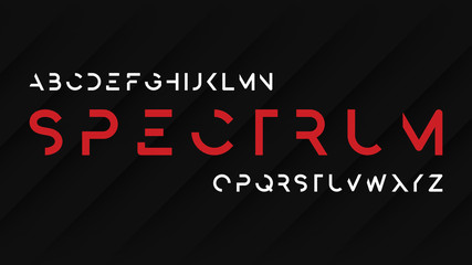 Spectrum regular futuristic decorative sans serif typeface design.