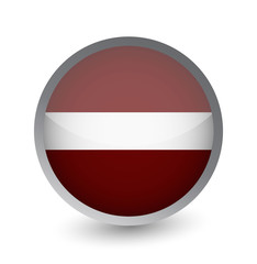 Latvia Flag Round Glossy Icon