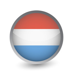 Luxembourg Flag Round Glossy Icon