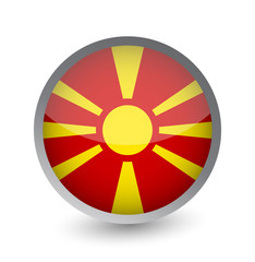 Obraz premium Macedonia Flag Round Glossy Icon