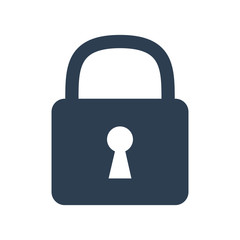 Lock icon on white background.