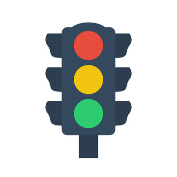 Traffic Light Icon On White Background.