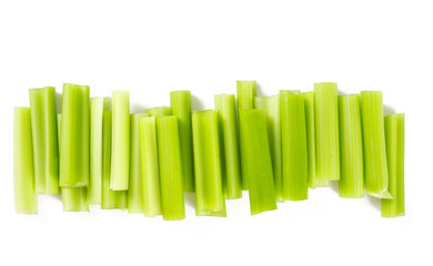celery sticks isolated on white