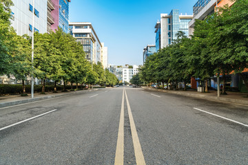 empty highway with cityscape and skyline of chongqing,China.