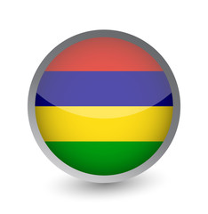 Mauritius Flag Round Glossy Icon