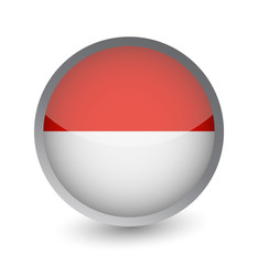 Monaco Flag Round Glossy Icon