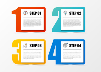 Infographic design template with 4 steps. Vector