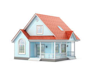 House on a white background. 3D illustration