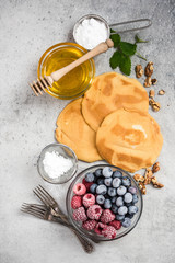 Recipe for perfect pancakes, border background.