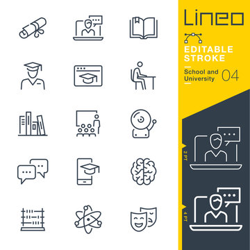 Lineo Editable Stroke - School and University line icons