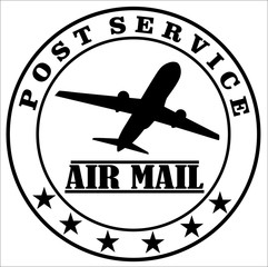 Air mail post service stamp vector eps 10