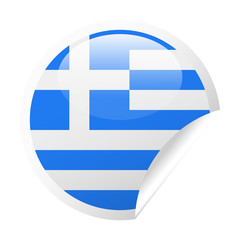 Greece Flag Vector Round Corner Paper Icon