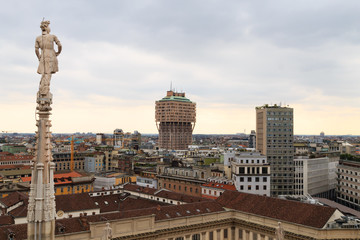 Fototapeta na wymiar Milan Cathedral, Duomo di Milano, view. Famous Italian landmark