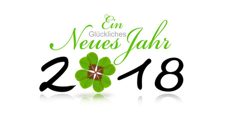 Neujahrskarte mit Kleeblatt