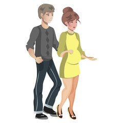 Obraz premium Pregnant wife and her husband together.