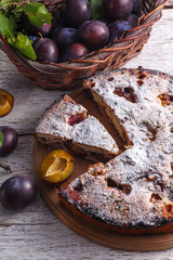 Pie with plums