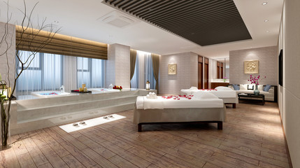 3d render of massage and spa room