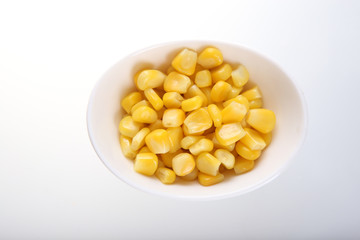 Sweet corn on a white plate