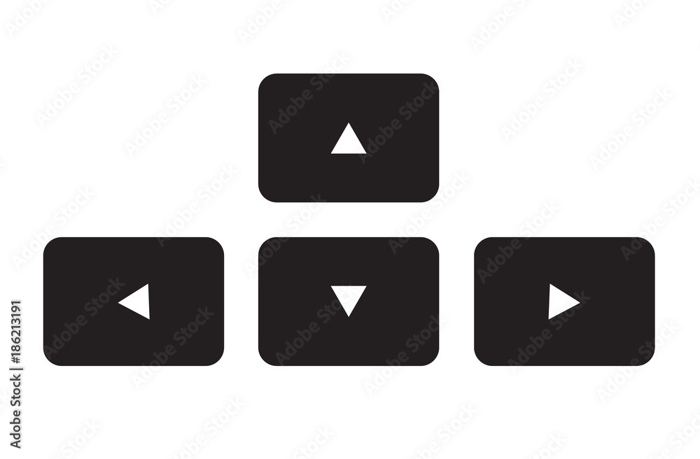 Poster arrow button keyboard icon on white background. arrow button keyboard sign. flat style.