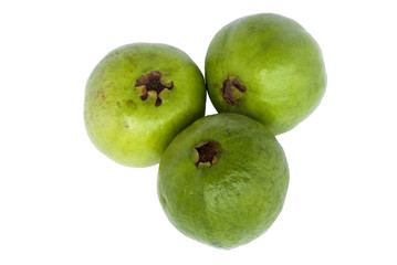 Guava isolated on white background. Collection. Psidium guajava