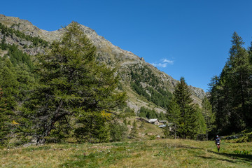 Obraz premium Beautiful landscape in Oberloo valley, aosta italy