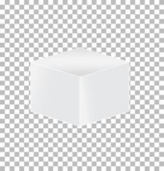 cube transparent icon on white background. cube transparent sign. flat style.