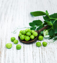 green peas on a table