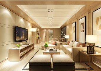 3d render of living room