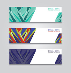 Modern geometry design. Tree variation of business cards.