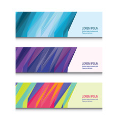 Naklejka premium Modern geometry design. Set of tree colorful business cards. Vector illustration.