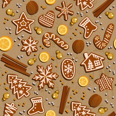 Happy New Year and Merry Christmas pattern