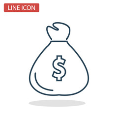 Bag of money line icon for web and mobile design