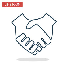 Hand Shaking line icon for web and mobile design