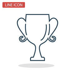 Winner cup line icon for web and mobile design