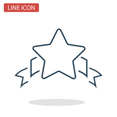 Winner award line icon for web and mobile design