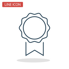 Winner medallion line icon for web and mobile design