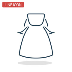 Girl dress line icon for web and mobile design
