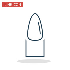 Female finger with manicure line icon for web and mobile design