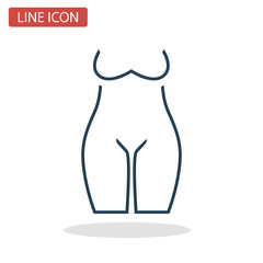 Female body line icon for web and mobile design