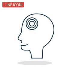 Headache line icon for web and mobile design