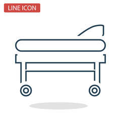Mobile stretchers line icon for web and mobile design