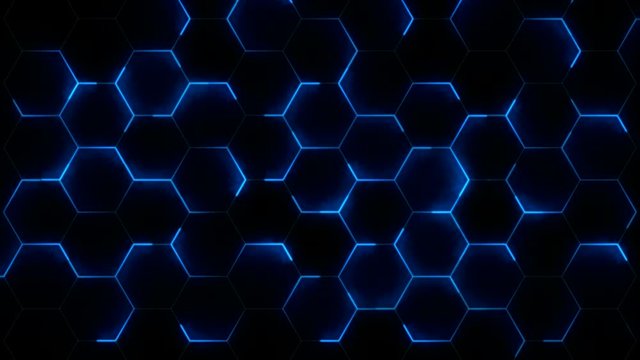 hexagon art on black background 