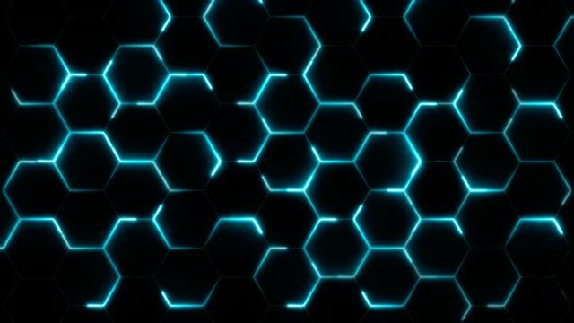 hexagon art on black background 