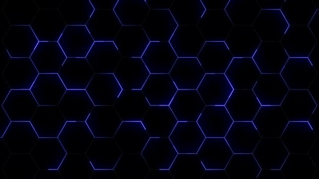 hexagon art on black background 