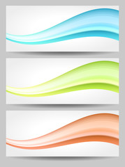 Set of vector banners with waves.